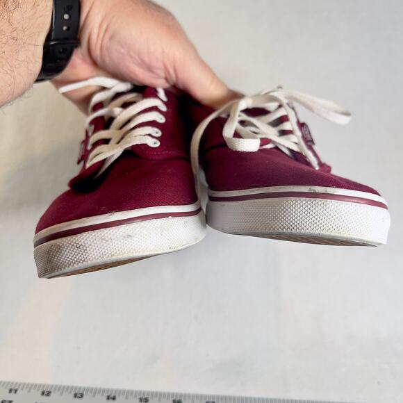 Van's Off The Wall Sneakers Canvas Low-Rise Lace-Up Woman's 8 Burgandy Red TB4R - Picture 5 of 9